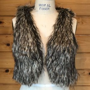 Blu Moon Faux Fur Grey & Neutral Vest